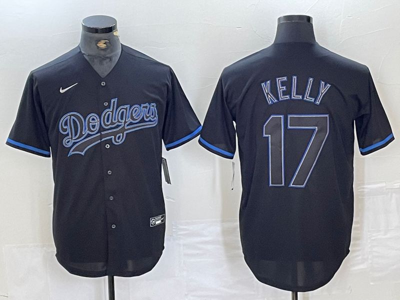 Men Los Angeles Dodgers #17 Kelly Black Fashion Edition 2024 Nike Game MLB Jersey style 2